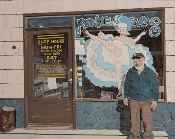Oil painting by Yukon artist Pam Van Kampen of business owner Gordon Ryder. Part of the Yukon Permanent Art Collection