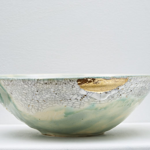 Landscapes of Gold (Bowl) by Yukon ceramic artist Monika Käte Steputh