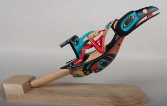 Chiefs Raven Rattle is a carving by Yukon Artist Eugene Alfred